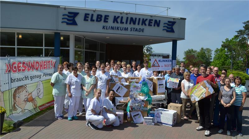 Protest gegen Überstundenberge an Elbe Kliniken Protest gegen Überstundenberge an Elbe Kliniken