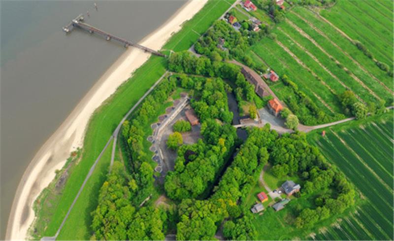 Die Festung Grauerort aus der Luft fotografiert. Foto Martin Elsen