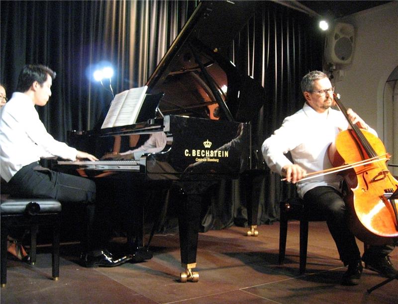 Die Meister persönlich: Leonid Gorokhov und Haiou Zhang (links) .