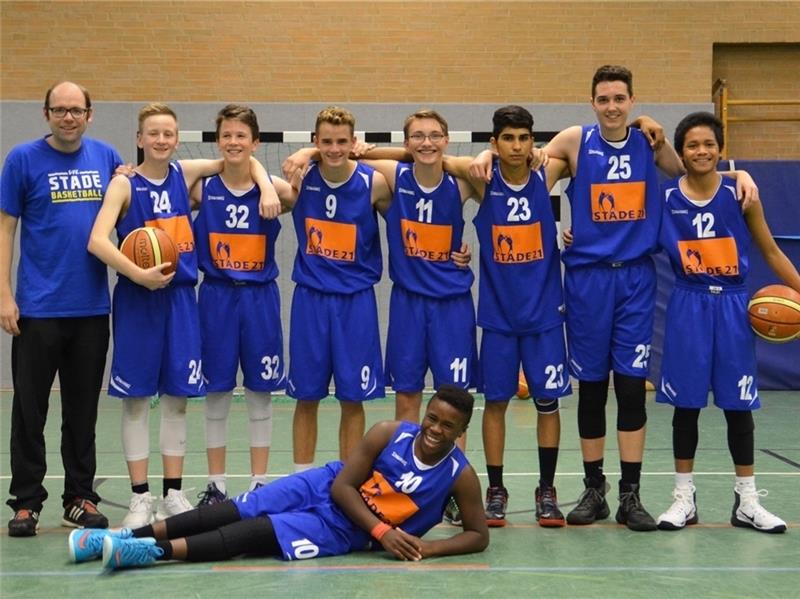 Die U16-Basketballer des VfL Stade feierten einen Derbysieg. Foto Justin Moradi