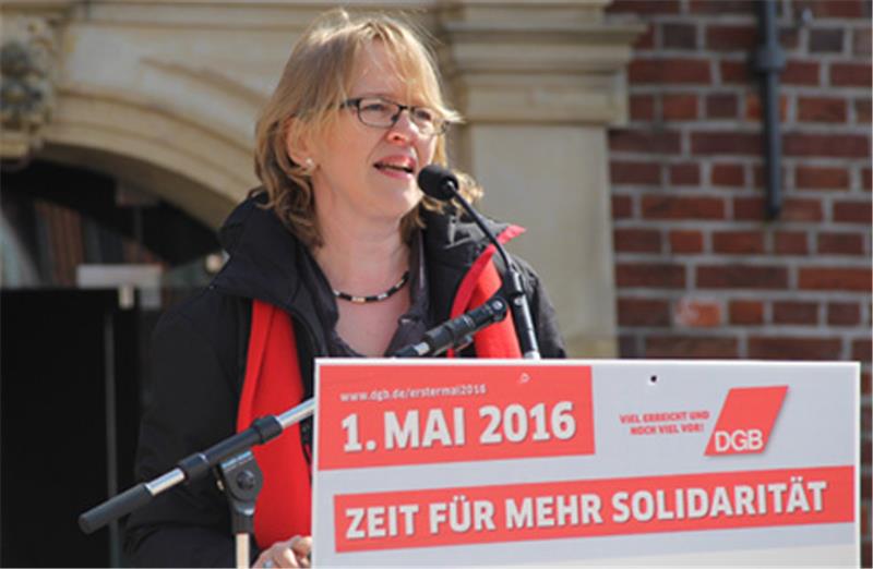 Die stellvertretende Geschäftsführerin des Verdi Bezirks Bremen-Nordniedersachsen Kornelia Knieper. Fotos: Meybohm