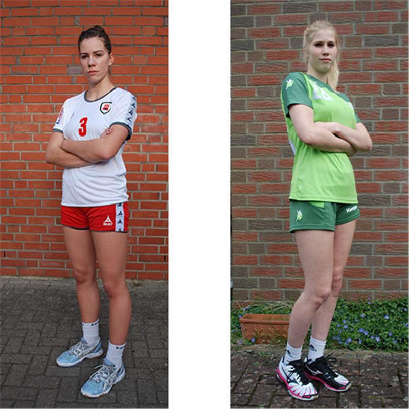 Links: Emily Bölk vom Buxtehuder SV.
Rechts: Marit Vonnahme vom VfL Stade. Fotos Scholz