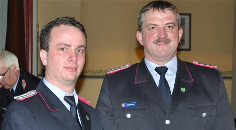 Neu im Amt: Gemeindebrandmeister Jens Kuck (rechts) und sein Stellvertreter Jens Kleine. Fotos Lankuttis