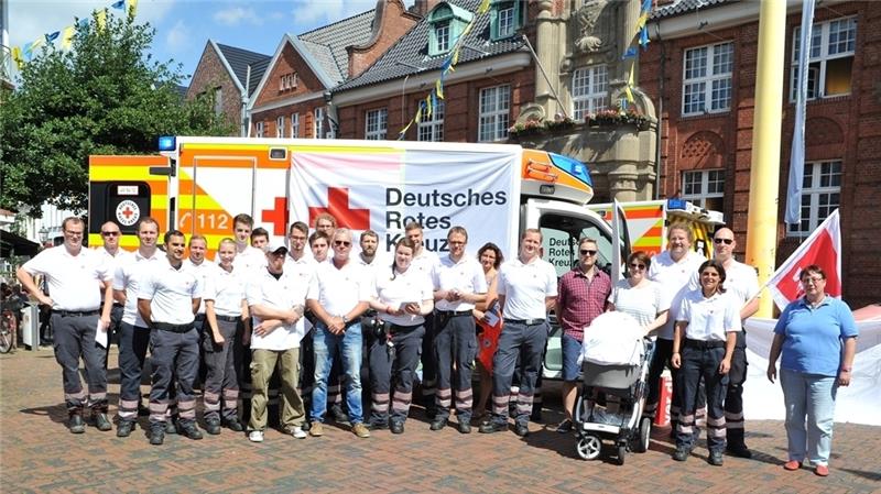 Teilnehmer der Demonstration in Buxtehude.