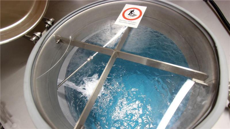 Neues Trinkwasserwerk im Südharz soll Klimawandel trotzen 75.000 Liter fassen die beiden Trinkwasserspeicher im Innenraum.