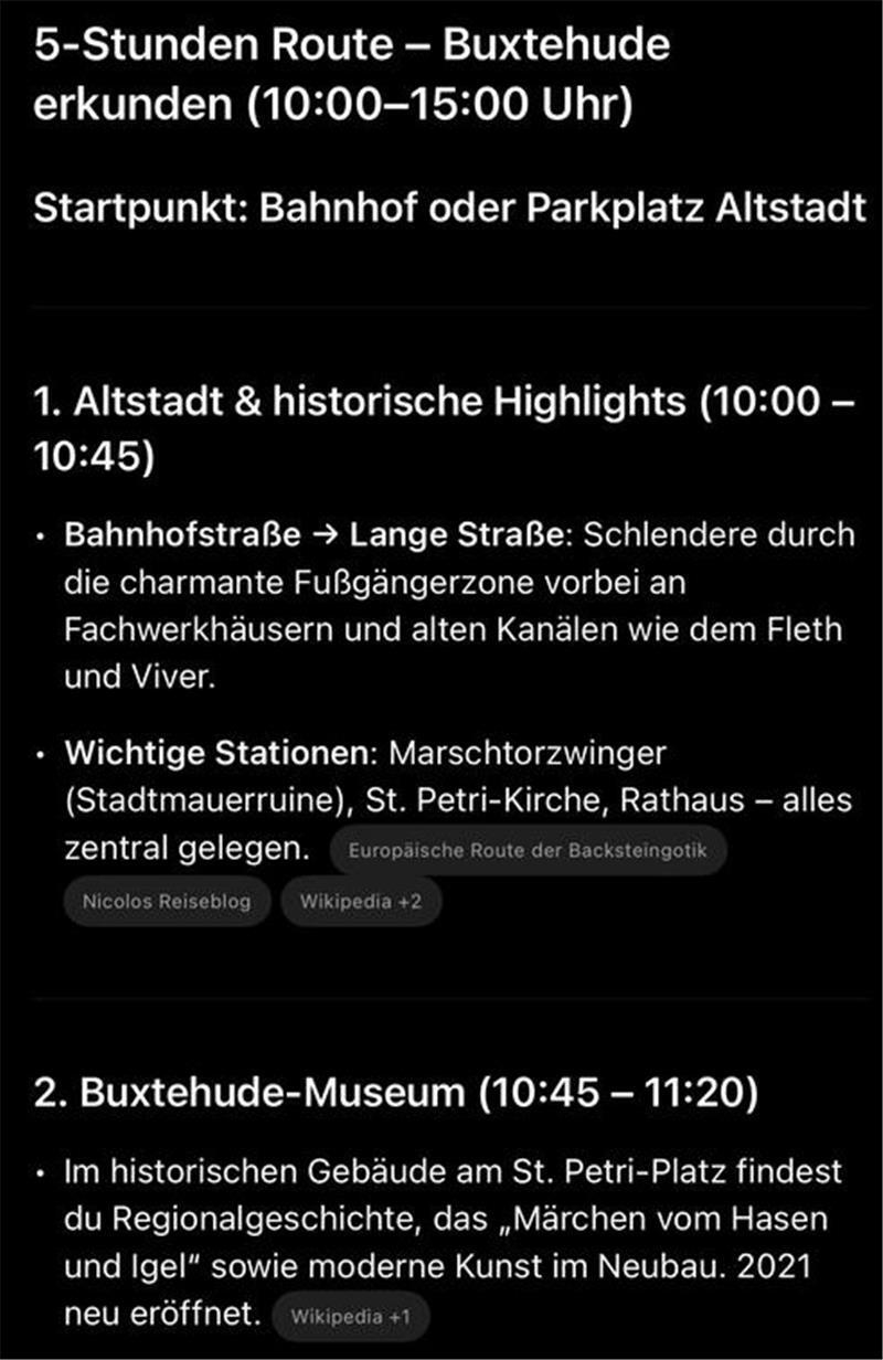 Screenshot von einer Konversation per ChatGPT.