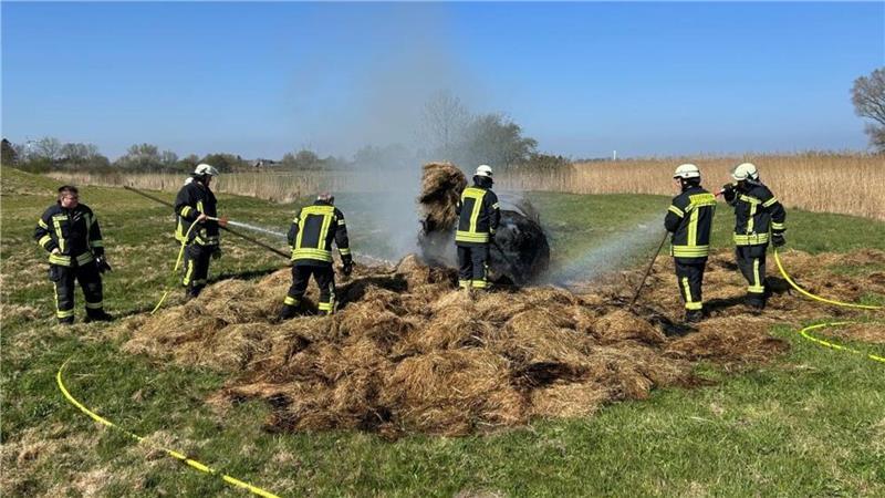22 Einsatzkräfte der Stützpunktwehr Wischhafen rückten zum Brand aus.