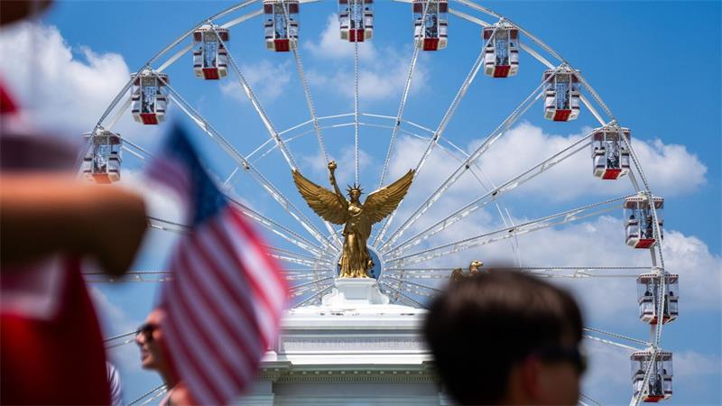 250 Jahre USA: Besucher schlendern in Washington auf der Great American State Fair auf der National Mall umher.