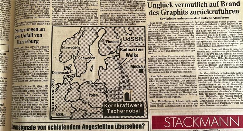 30. April 1986: Ganz Europa verfolgt die geografische Ausbreitung der radioaktiven Wolke.