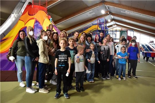 45 ukrainische Geflüchtete durften das Kidsplanet kostenfrei besuchen. Foto: Ahrens