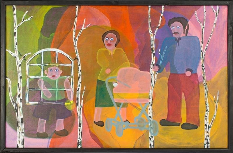 451 Werke in der Artothek stammen von regionalen Künstlern, zum Beispiel die „Baumgruppe“ von Michael Jalowczarz.