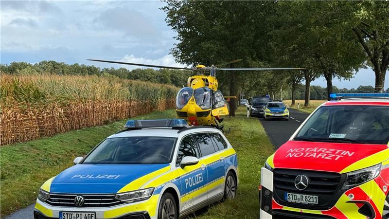 ADAC-Rettungshubschrauber Christoph 67 vom Flugplatz Itzehoe/Hungriger Wolf unterstützte Einsatzkräfte