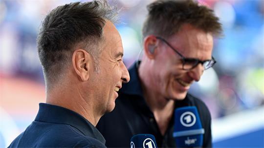 ARD-Moderator Claus Lufen (links) und Experte Frank Busemann.