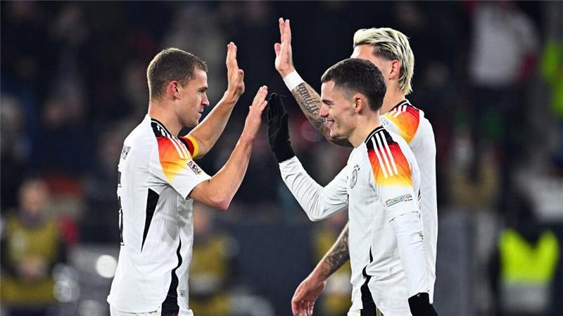 Abklatschen und Jubeln. Das konnte Kimmich in der Nationalmannschaft zuletzt ganz oft. 