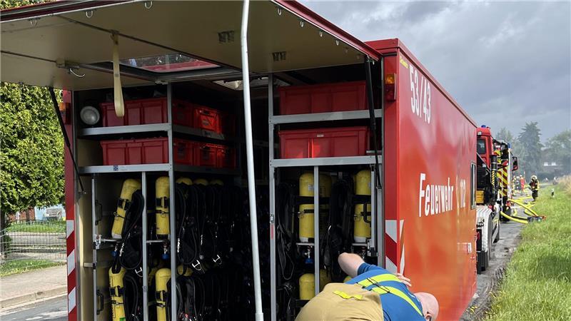 Abrollcontainer der Kreisfeuerwehr.