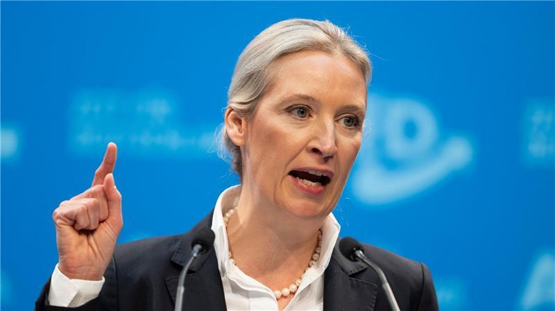 AfD-Chefin Alice Weidel beim Parteitag im Januar 2025 in Riesa: „Dann heißt es eben Remigration“ (Archivbild)