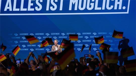 AfD-Chefin Alice Weidel sprach beim Wahlkampfauftakt in Magdeburg.