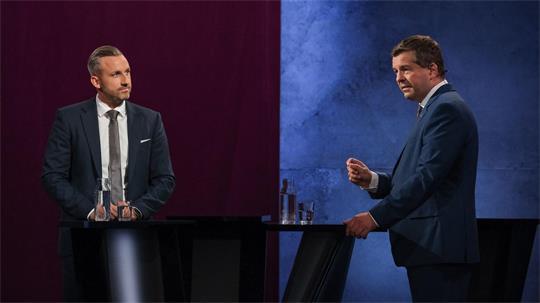 AfD-Spitzenkandidat Ulrich Siegmund und CDU-Spitzenkandidat Sven Schulze stehen sich noch bei mehreren Duellen gegenüber. (Archivbild)