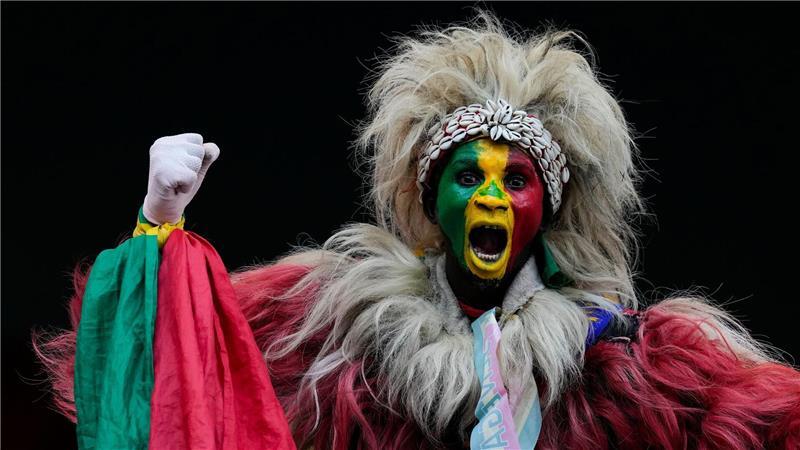 Afrika Cup: Ein Senegal-Fan reagiert bei dem Vorrundenspiel der Gruppe D gegen DR Kongo am 2. Spieltag. 