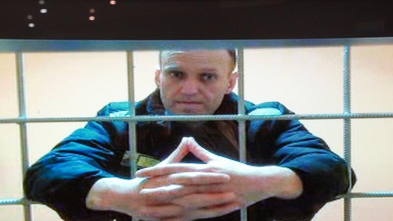 Alexej Nawalny wird meist per Videoverbindung aus seiner Gefängniskolonie zu Anhörungen zugeschaltet.