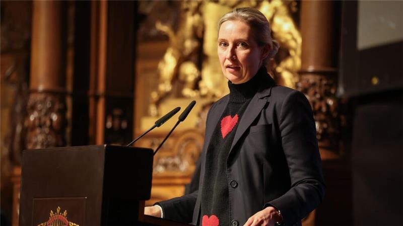Alice Weidel spricht bei der Veranstaltung „Fraktion im Dialog“ im Großen Festsaal im Rathaus von Hamburg.