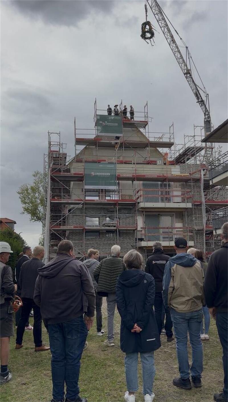 Neubau im Stader Kopenkamp: Wohnstätte und Lindemann feiern Richtfest Am Dienstag feierten die Wohnstätte und die Lindemann-Gruppe Richtfest in der Teichstraße.
