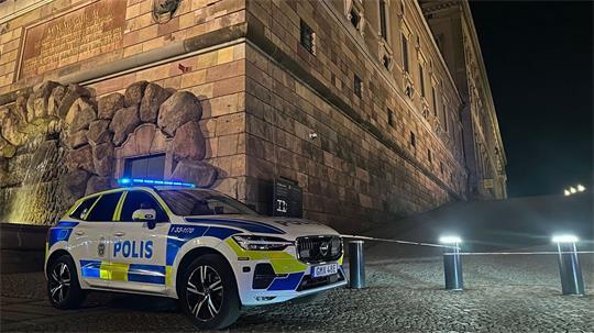 Am Königsschloss in Stockholm war die Polizei im Einsatz.