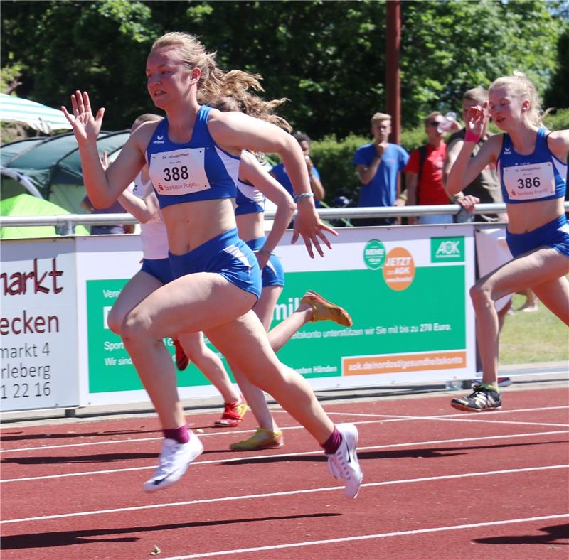 Amelie Schulz dominierte im 100 m-Sprint und über die 80 m Hürden. Die 15-Jährige schaffte die DM-Quali.
