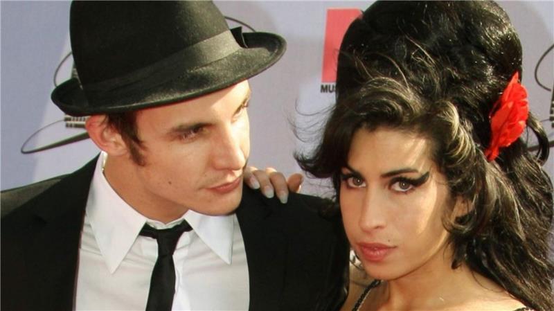 Berühmte Breakup-Alben der Popmusik Amy Winehouse und ihr Ehemann Blake Fielder-Civil im Jahr 2017.