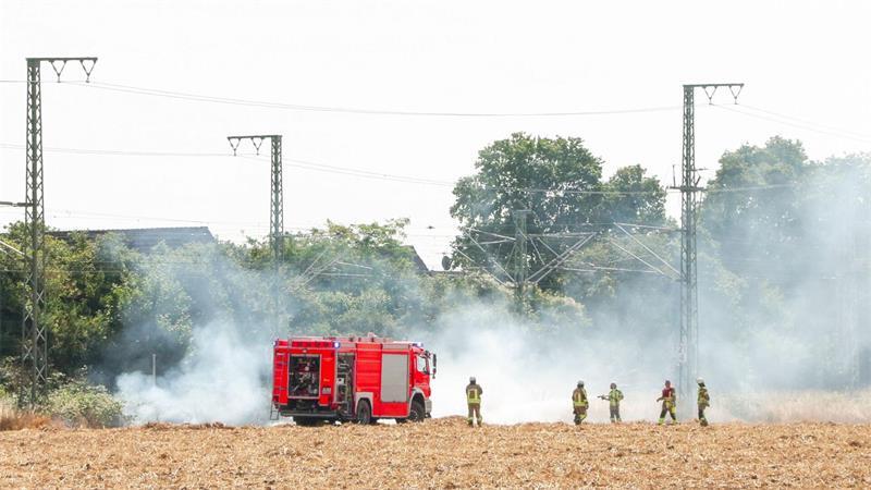 An der wichtigen Bahnstrecke zwischen Köln und Düsseldorf kam es zu einem Böschungsbrand.