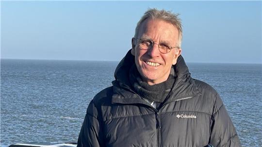 Anfang Februar in Cuxhaven beim ersten Rammschlag für die Hafenerweiterung.