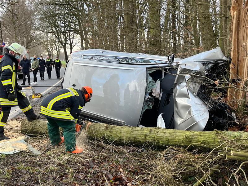 Anfang des Jahres 2022 ist ein Mann mit seinem Auto in Horneburg gegen einen Baum geprallt und später verstorben. Foto: Vasel (Archiv)
