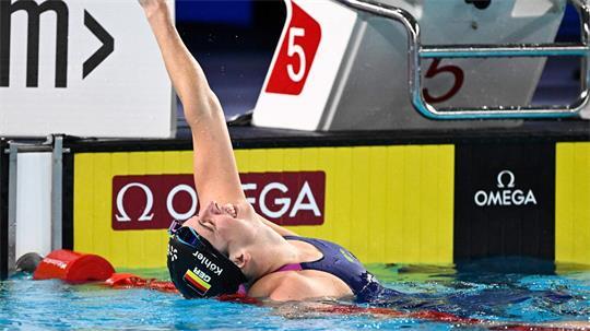 Angelina Köhler gewann Silber über 100 Meter Schmetterling.