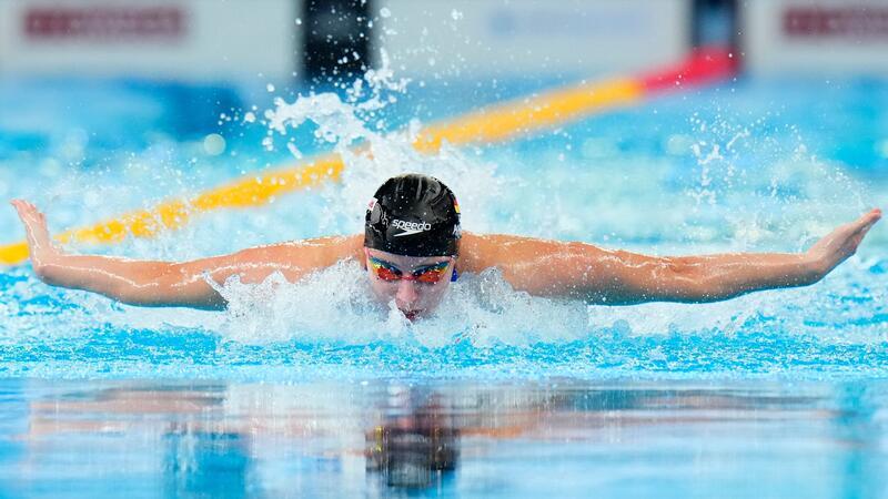 Angelina Köhler wurde über 50 Meter Schmetterling Fünfte.