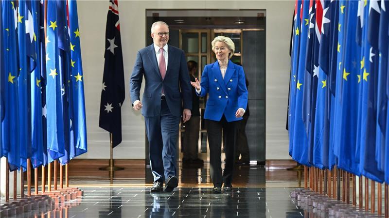 Angesichts des fordernden Auftretens der USA und Chinas rücken die EU und Australien näher zusammen.