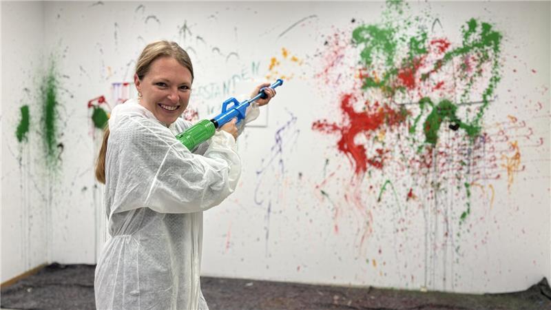 Anika Gerdau hat Spaß im Splatter Room.