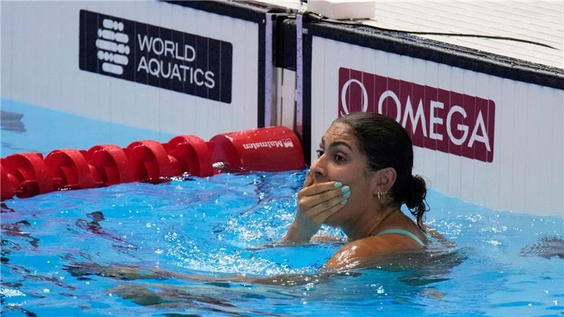 Elendts furioser Schwimm-Coup: „Bedeutet unglaublich viel“ Anna Elendt konnte kaum glauben, dass sie Gold gewonnen hat.
