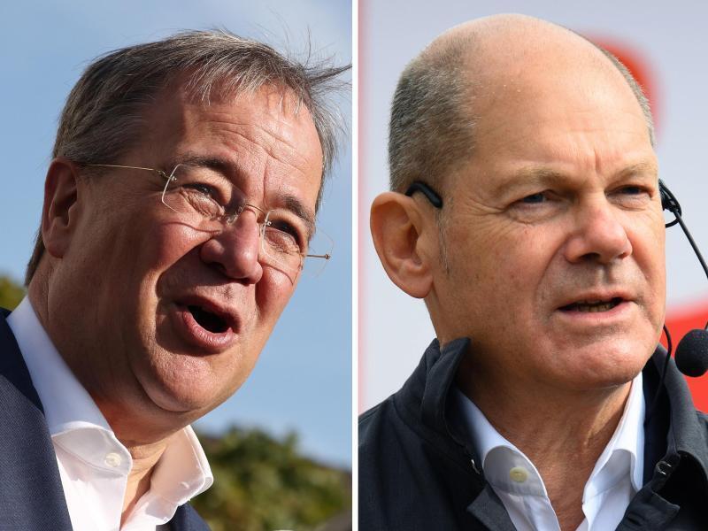 Zeitplan Sondierungen: Wer spricht wann mit wem? Armin Laschet und Olaf Scholz. Foto: Rolf Vennenbernd/dpa