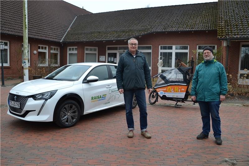 Auch Carsharing und Lastenrad werden von der Bürgerenergie Osteland – vertreten durch Lutz Böttcher und Peter Wortmann – unterstützt.