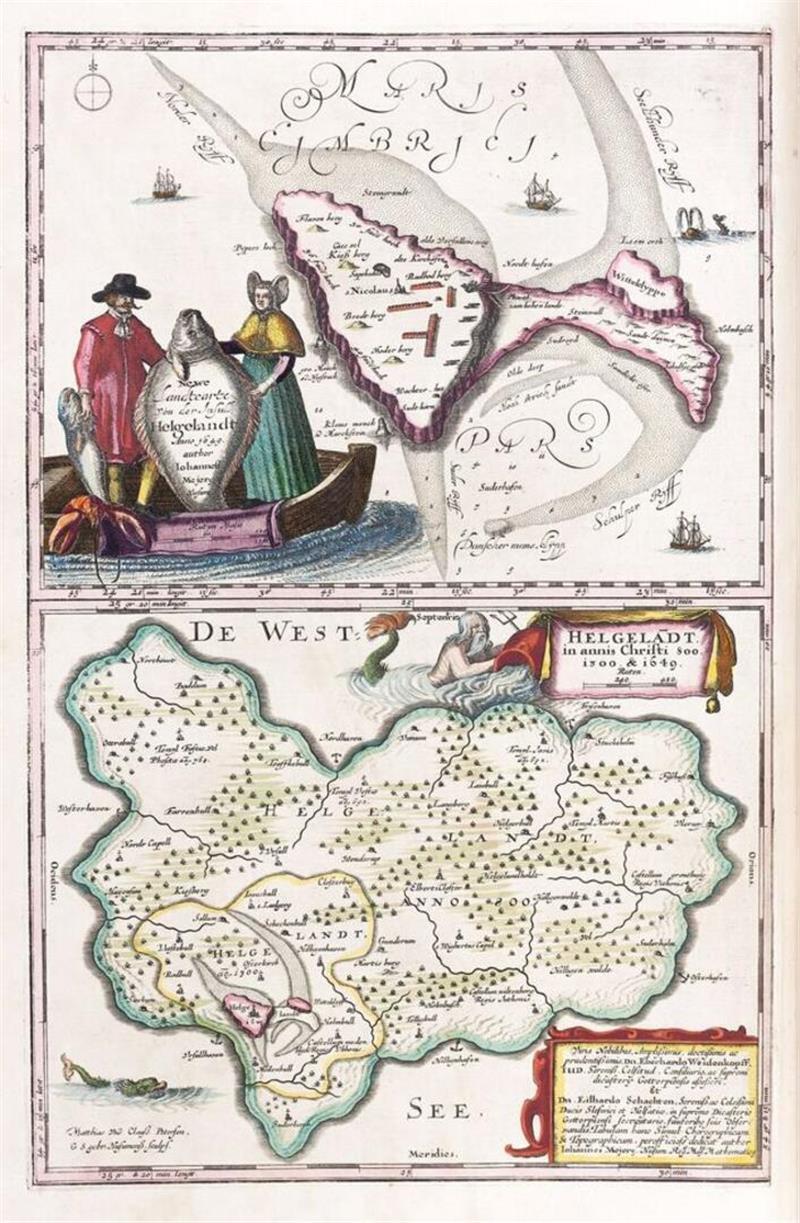 Auch Helgoland selbst hat im Wandel der Jahrhunderte eine neue Gestalt angenommen. Die Karte von Johannes Meyer stammt aus dem Jahr 1649.