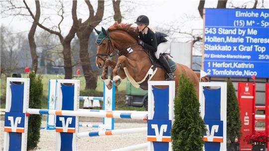 Auch Reiter vom RV Elmlohe-Marschkamp wie Marie Therese von Holten waren bei den Elmlohe Open am Start. Foto: Pfeil
