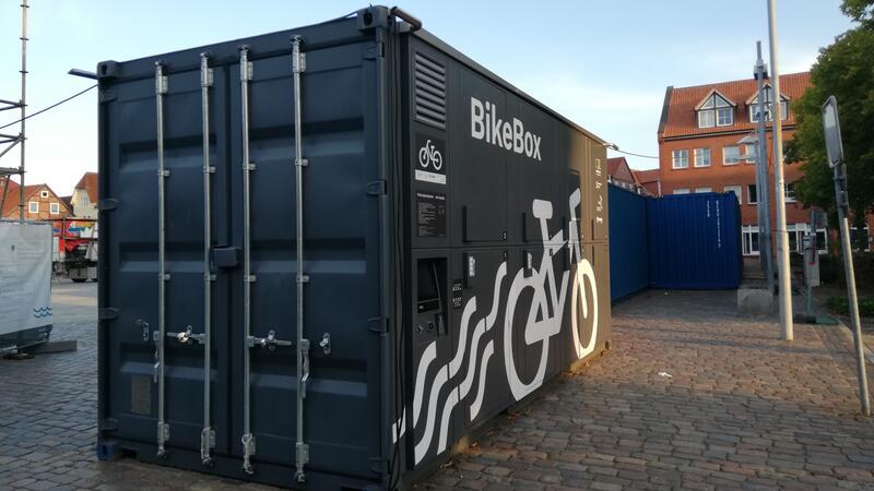 Auch die Fahrrad-Box ist schon in Betrieb.