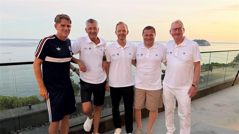 FC Bayern verlängert mit Vorständen Eberl und Dreesen Auch diese Bayern-Verantwortlichen arbeiten noch länger zusammen. (Archivbild)