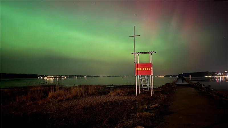 Auch über Flensburg leuchteten die Polarlichter. 