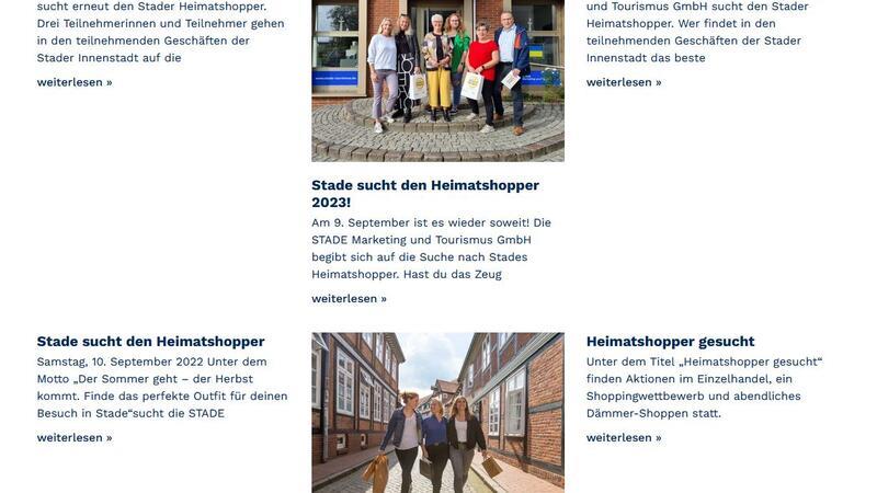 Aufruf auf der Webseite: Stade Marketing und Tourismus sucht erneut den Stader Heimatshopper.