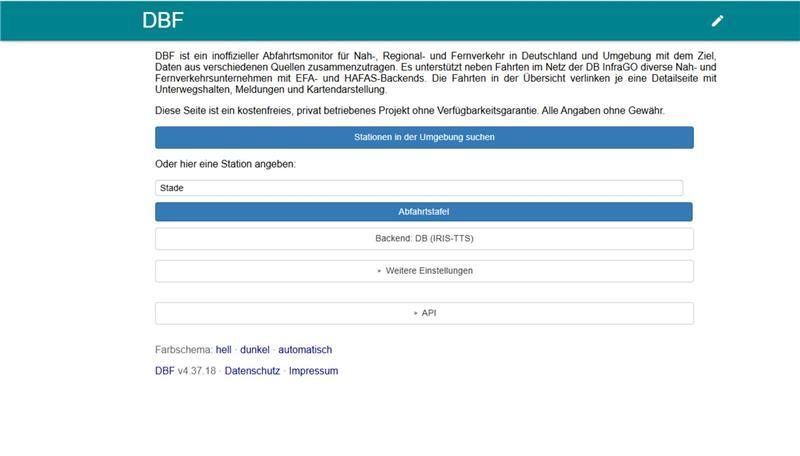 Aus diversen Quellen speist sich der Abfahrtsmonitor DBF, der online abrufbar ist. Einfach den gewünschten Bahnhof eingeben.