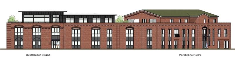 Ausschnitt aus dem Plan für das neue Gebäude . Dieser Teil wird parallel zum benachbarten Drogeriemarkt stehen. Grafik: Viebrockhaus