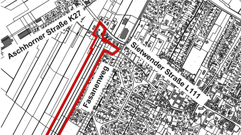 Auszug aus den Geobasisdaten der Niedersächsischen Vermessungs- und Katasterverwaltung.