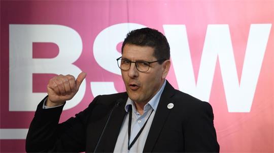 BSW-Spitzenkandidat Thomas Schulze will eine neue Amtszeit für CDU-Ministerpräsident Sven Schulze in Sachsen-Anhalt verhindern. (Archivbild)
