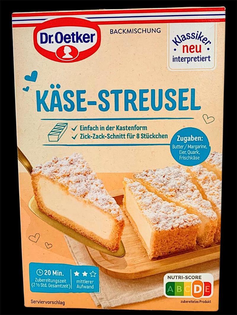 Backmischung "Käse-Streusel" von Dr. Oetker.